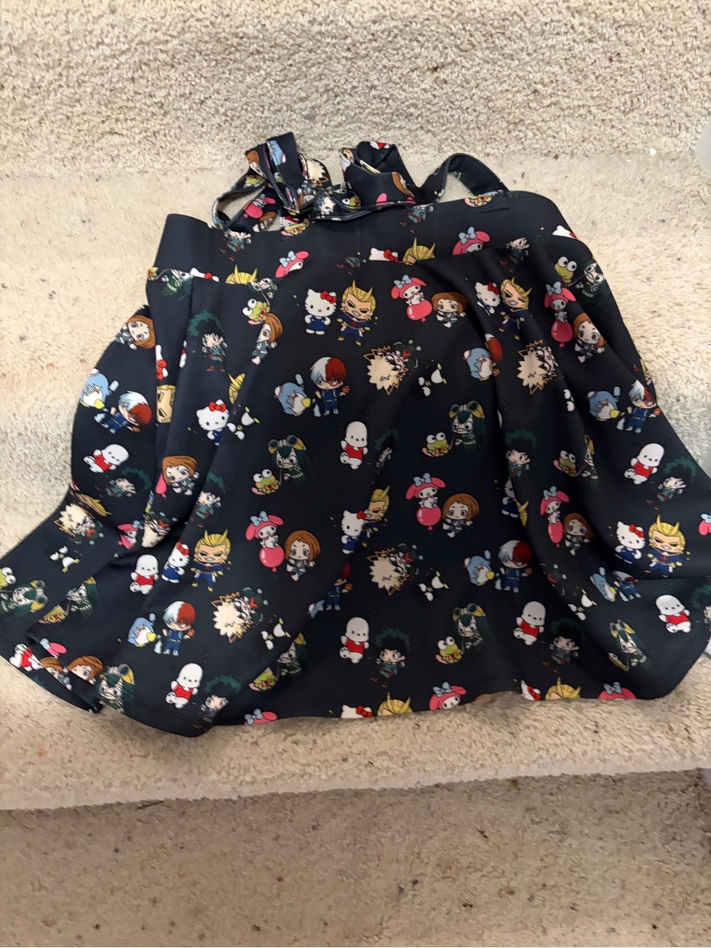 Sanrio Hello Kitty x Naruto Hot topic skirt with suspenders xl